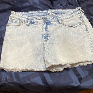 Stone-washed Denim cutoff shorts